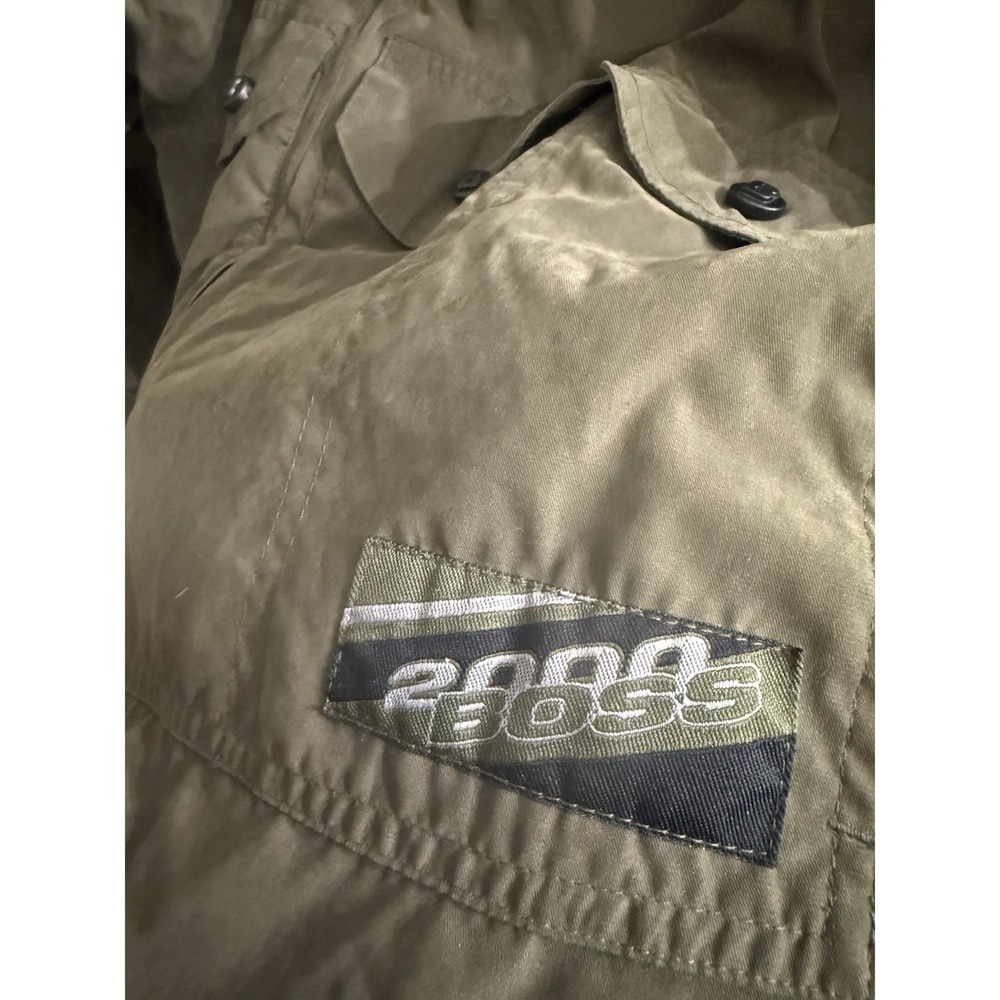 Vintage Boss By IG Designs XXL 90s Y2K Olive Green Puffer Oversized Jacket - Picture 3 of 11